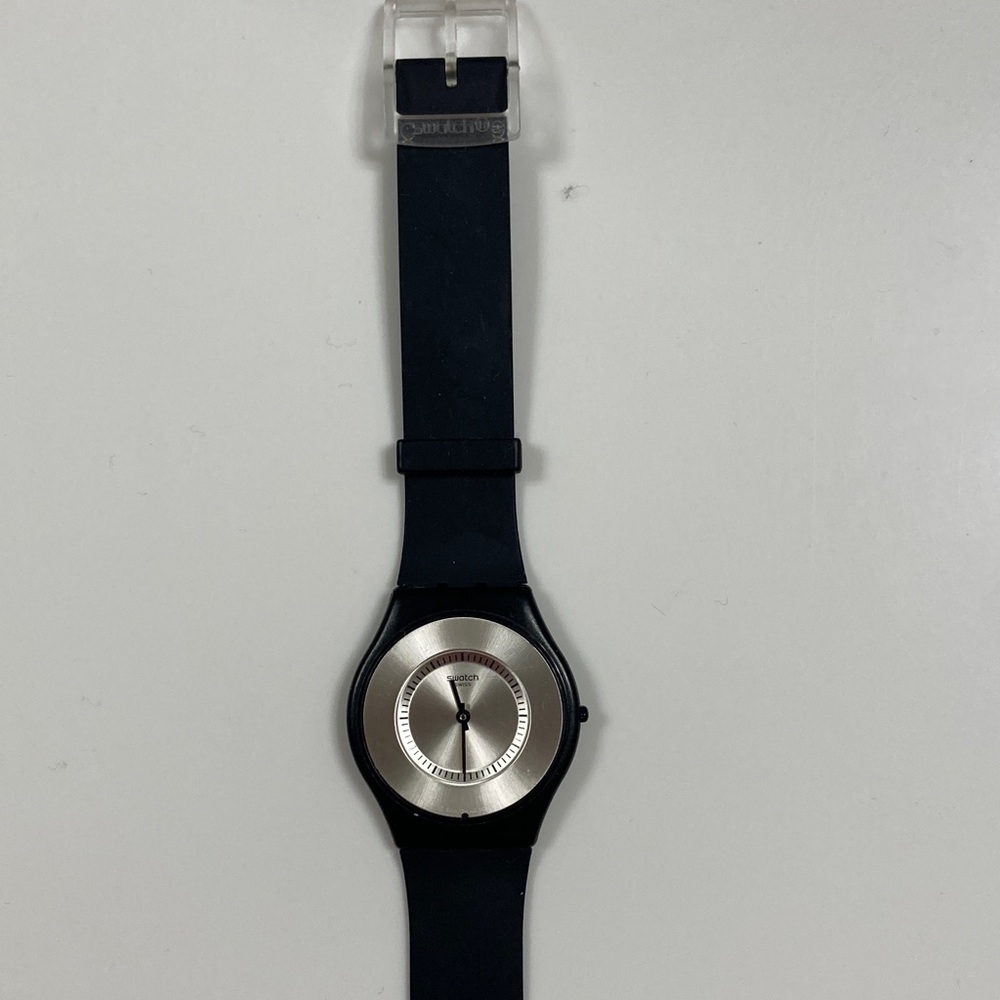 Vintage Swatch Skin Black and Silver Wearable Watch
